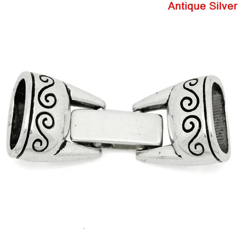 

DoreenBeads Zinc metal alloy Toggle Clasps Rectangle Antique Silver Pattern Pattern 3.2cm x1.3cm(1 2/8" x 4/8"), 1 Set