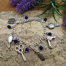 Посеребренный браслет-Шарм парикмахерский подарок красота косметолога Вдохновленный Браслет-подвеска браслеты