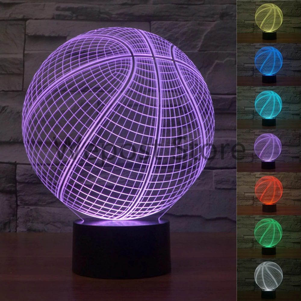 3D Basetball иллюзия Лампа светодиодный ночник 7 цветов Изменение настроения атмосфера лампа стадион Декор Новинка освещение