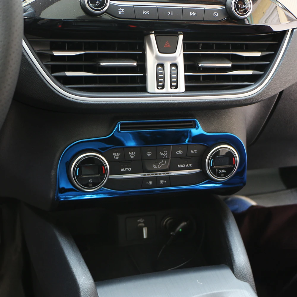 

Stainless Steel Car Air Conditioning Control Adjustment Knob Panel Decoration Cover Trim Sticker Fit for Ford Focus 2019