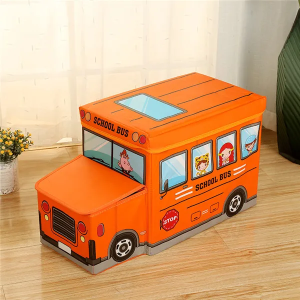 Creative Cartoon Car Storage Box Fold Toy Storage Basket Children Storage Bin - Цвет: 4