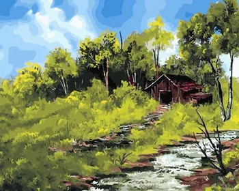 

Unframe diy picture oil painting by numbers paint by number for home decor canvas painting 5065cm field