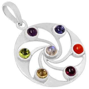 

Circle Chakra Pendant 925 Sterling Silver Jewelry Jewellery CP185