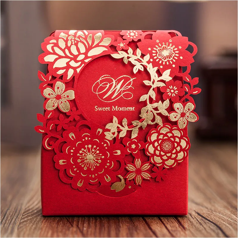Buy Red Sweet Wedding Candy Box 60pcs