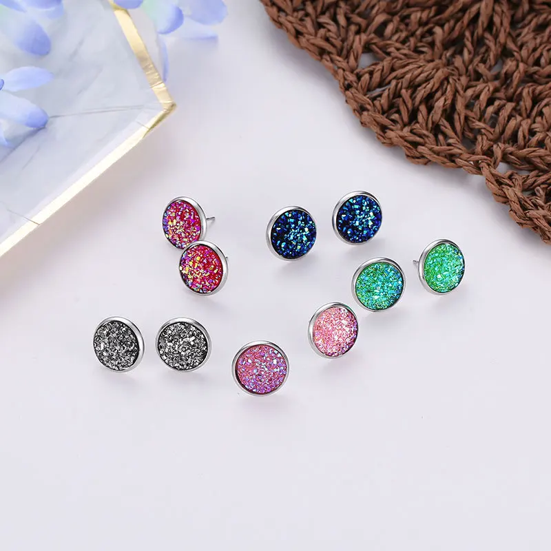 Роскошные блестящие висячие серьги-капли с кристаллами для женщин, 10 цветов, круглые серьги с кубическим цирконием, очаровательные висячие серьги в виде цветка