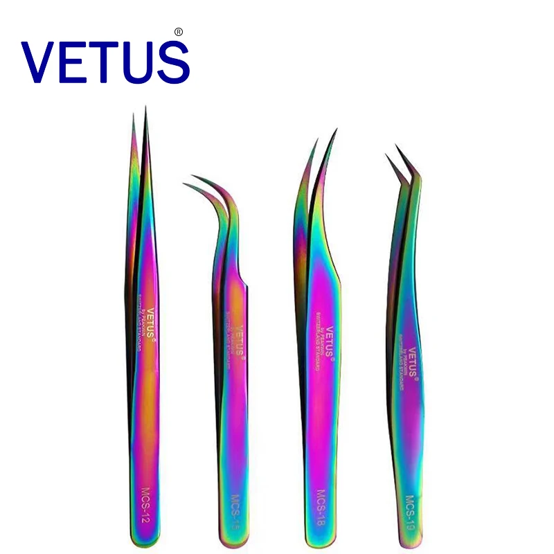 Щипцы Vetus MCS серии Rainbow Beauty для макияжа фантазийные яркие пинцеты премиум-класса