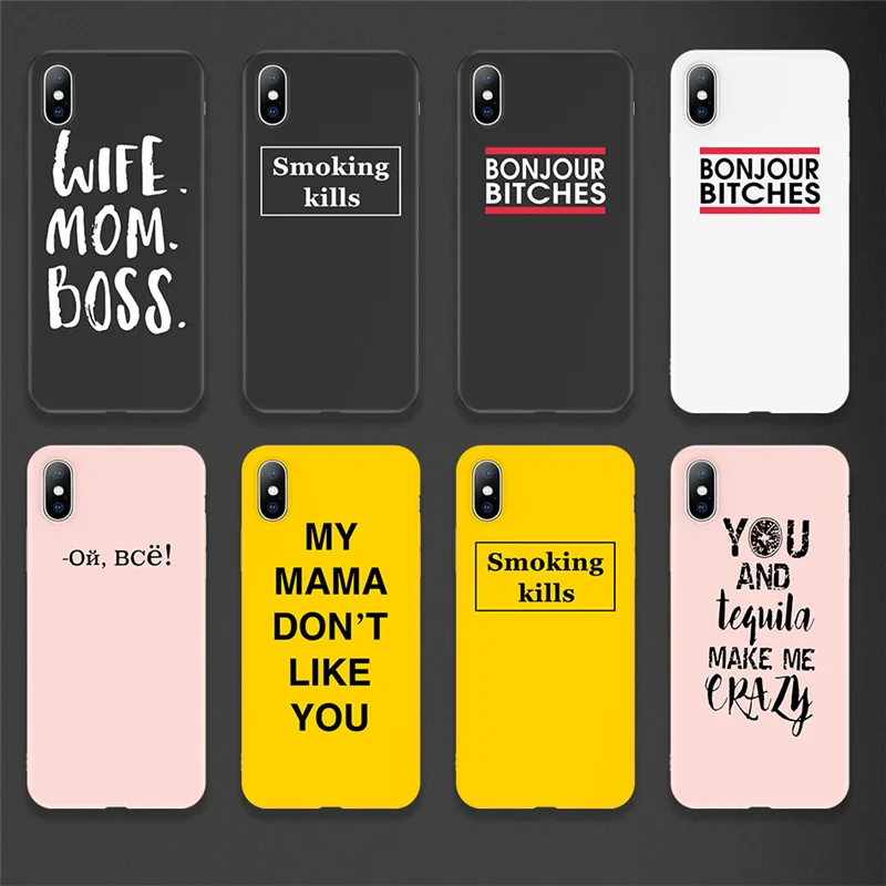 

Ottwn For Apple iPhone 7 8 6 6s Plus X XR XS Max Cases Cover Soft TPU For iPhone 5 5s SE Creative Quotes Phone Case Coque Fundas