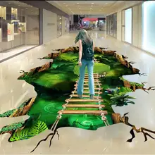 3 d ПВХ полы на заказ фотообои водонепроницаемый пол Волшебная мечта лес путь украшение комнаты живопись обои для стен 3d