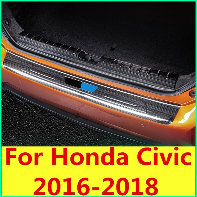 

For Honda Civic 2016-2018 10th Gen Sedan threshold Article Rear Guard Tailgate Bright strip Door sill welcome pedal tail door