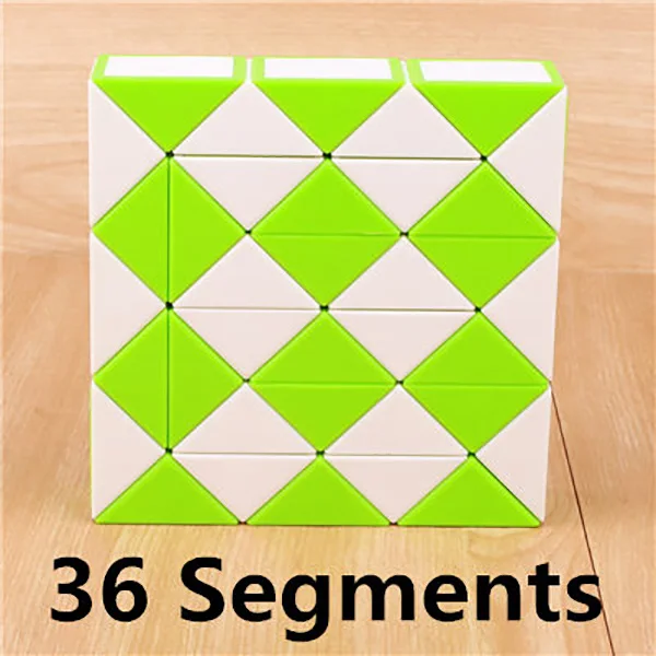 QYTOYS 24 Blocks Magic Snake Cube 36 Segments Speed Blocks Snake Twist Puzzle 48 Blocks Speed Magic Ruler Gifts For Kids 36 green