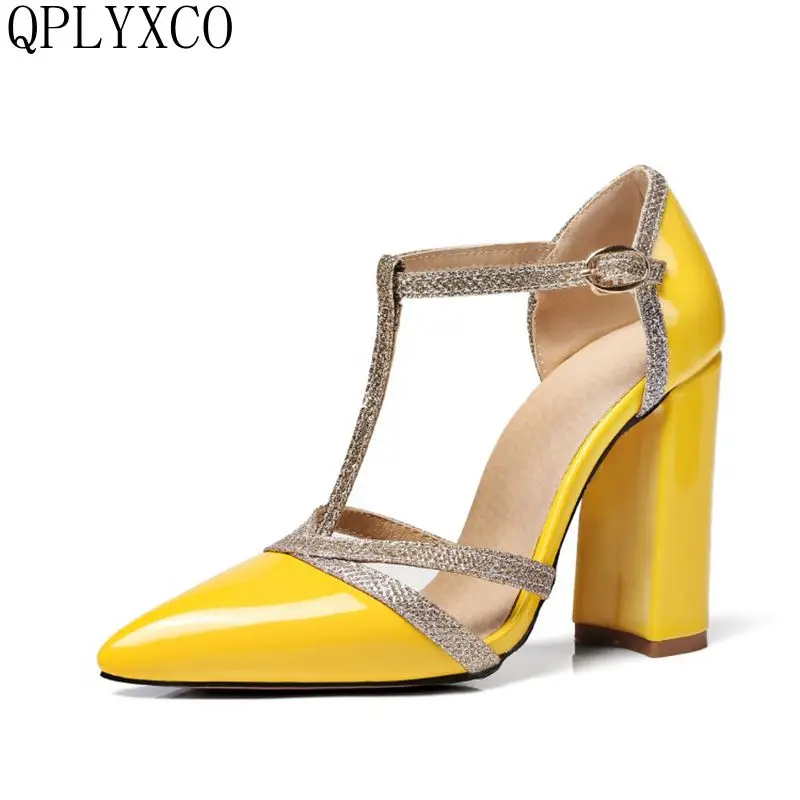 

QPLYXCO PLus Summer High quatily Sandals shoes woman Sexy Big Size 34-48 High Heels (10CM) Party wedding dance women shoes K-8