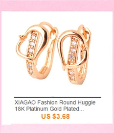 XIAGAO, круглая старинная монета, классический дизайн, розовое золото, на подушке, с большим CZ кристаллом, свадебные серьги-кольца для женщин, подарок