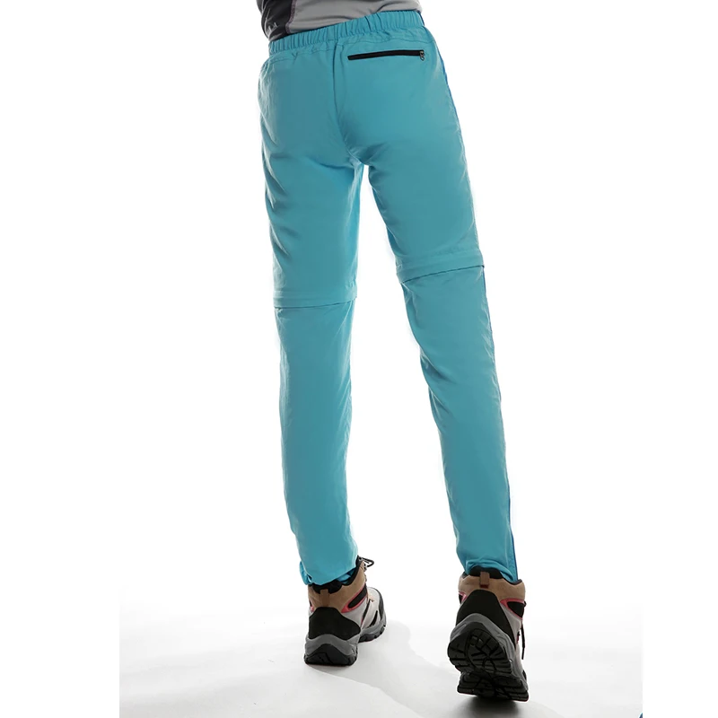 LANBAOSI deportes al aire libre mujeres Zip Off pierna senderismo Convertible rápido seco Anti-uv Trekking viajar pantalones bolsillos