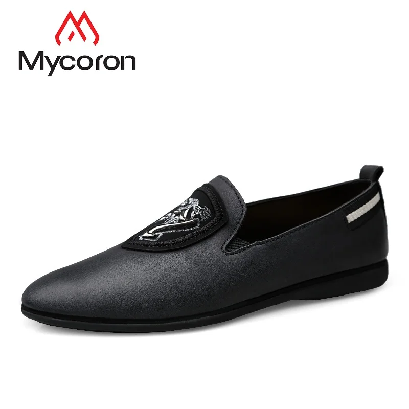 

Mycoron Luxury Fashion Brand Men's Genuine Leather Loafer Shoes Comfortable /Breathable Shoes Soft Bottom Leisure Driving Shoes
