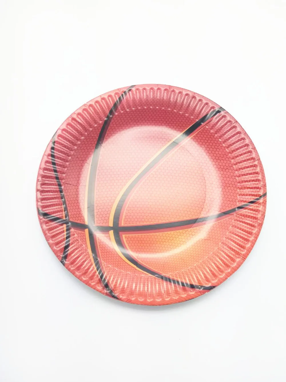 Basketball Paper Plates & Black And White Gradient Basketball Paper