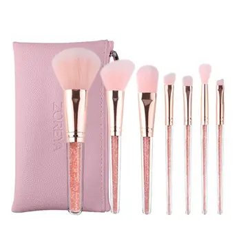 

New 8Pcs Pink Crystal Makeup Brush Set Eye Shadow Concealer Crease Eyebrow Foundation Brushes Face Makeup Brush wiht bag