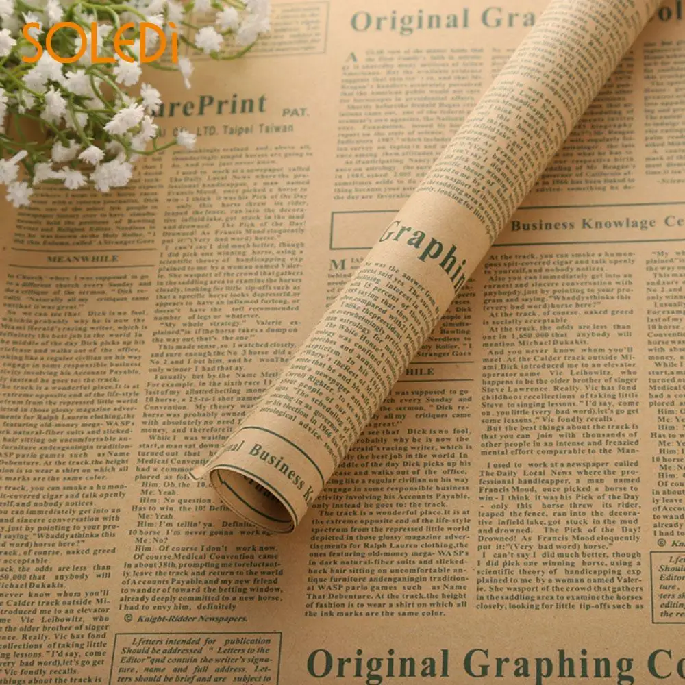 

Nordic Newspaper DIY Bouquet Wrapping Paper Retro Multi-Purpose Flower Packaging Paper Vintage Ornament Gift present Package