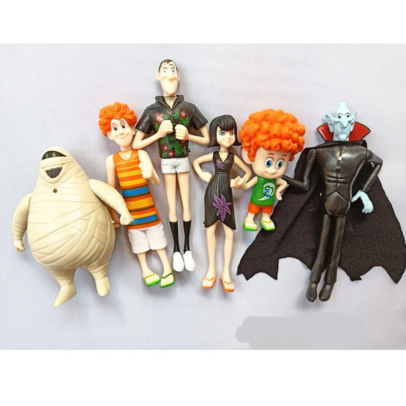 

6 pcs/set 9-15 CM PVC Hotel Transylvania 3 Action Figure Dracula Johnny Dennis Mavis Frank Toys with Opp Bag