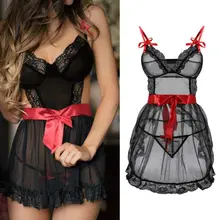 Сексуальное женское белье стринги короткого пеньюара беби долл халат платье нижнее бельё для девочек