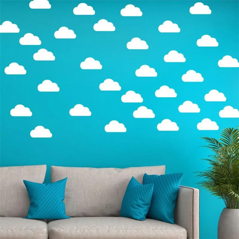 

40pcs 10*5CM DIY White Cloud Wall Sticker Kids Room Decoration Art Cloud Stickers Child Bedroom Stickers drop shipping