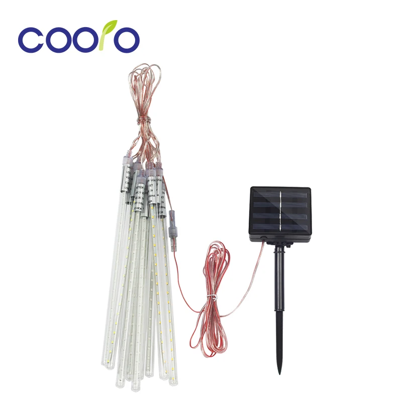 

Multicolor 30CM 10pcs Meteor Shower Rain Tubes Solar String Light Waterproof Garden Tree Lights