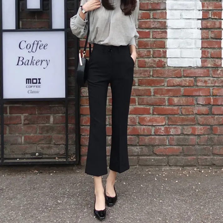 PAROLLADA Korean Slim Fit Black Ankle 