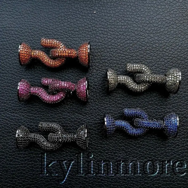 

CC007 1pc 12x42mm CZ Micro Pave Hook Claw Clasp Cubic Zirconia Clasp