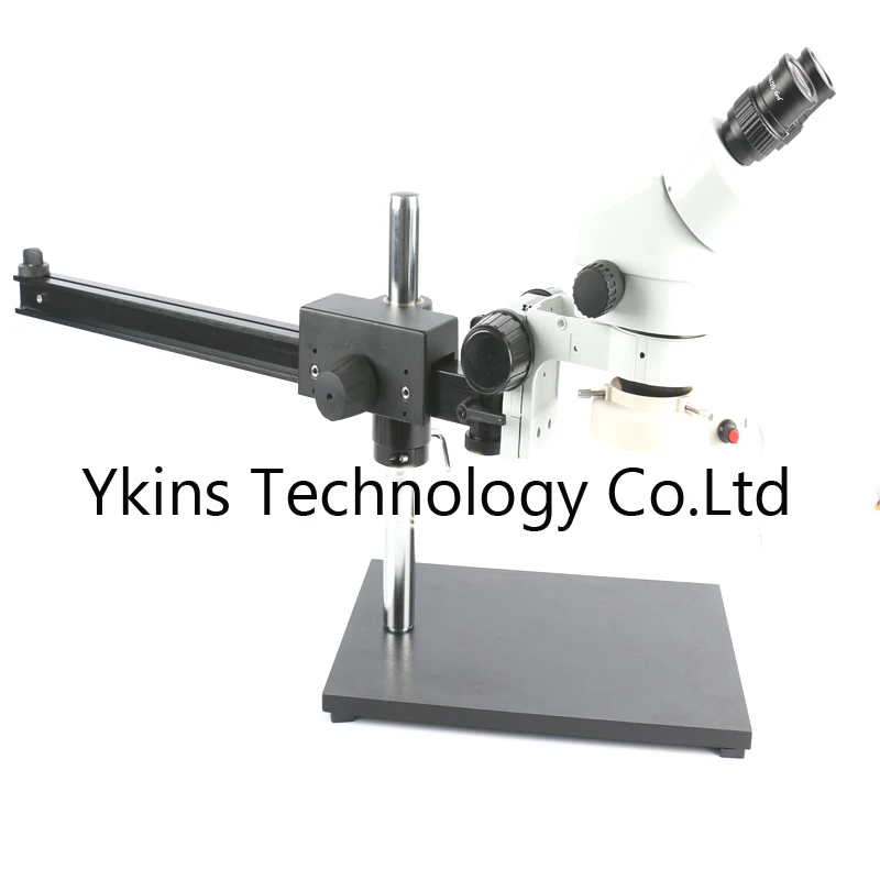 

7~45X Continuous zoom Binocular stereo microscope Guide rail universal frame bracket with 56 LED light for PCB Inspection
