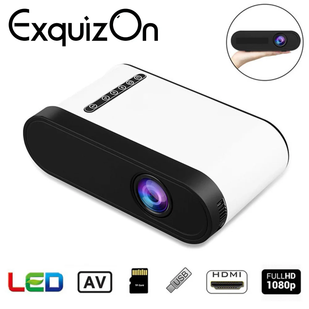 Exquizon P7 Мини Портативный мультимедисветодио дный светодиодный проектор с HDMI USB AV TF