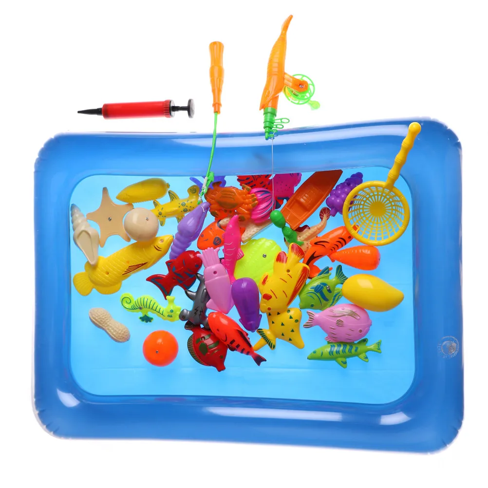 40pcs/set Outdoor Toys Fishing Games With Inflatable pool