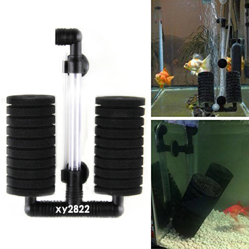 Ручной мини воздушный насос инструмент для очистки аквариумный Биохимический Губка аквариум фильтр двойной