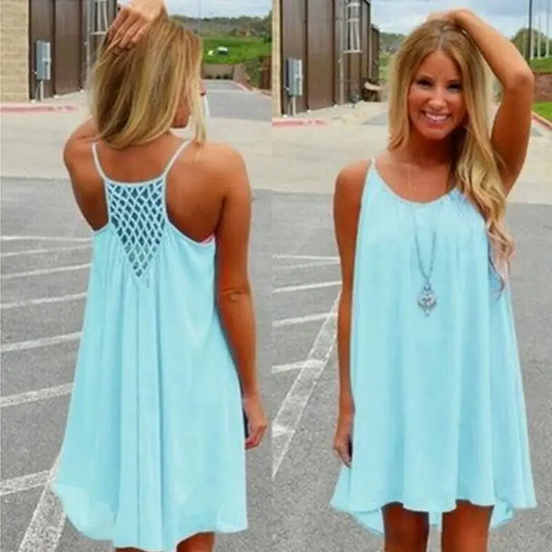 

Women Beach Dress Fluorescence Summer Sun Dress Chiffon Female Ladies Girls Dress 2019 Summer Tunic Plus Size