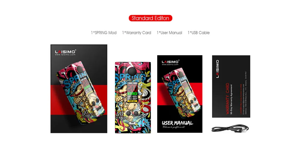 Clearance! Original Laisimo E3-3 200W Spring Box MODwith 1.0 inch OLED Screen Temperature Control Vaporizer Vape VS squonk Mod (14)