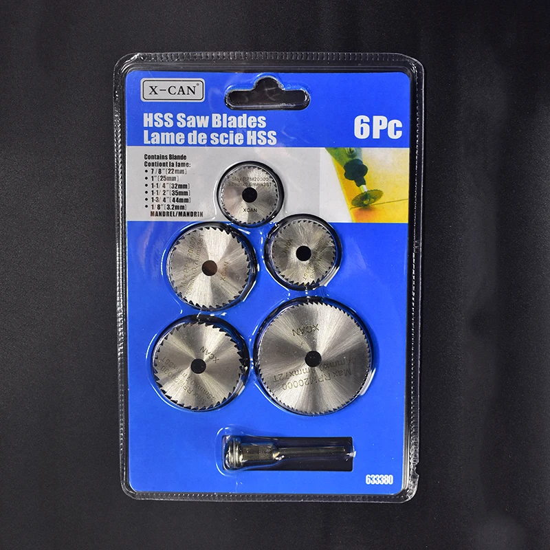 

6pcs/Set HSS Mini Circular Saw Blade Woodworking Cutting Discs Drill For Rotary Tools Dremel Metal Cutter Power Tool Mandrel Set