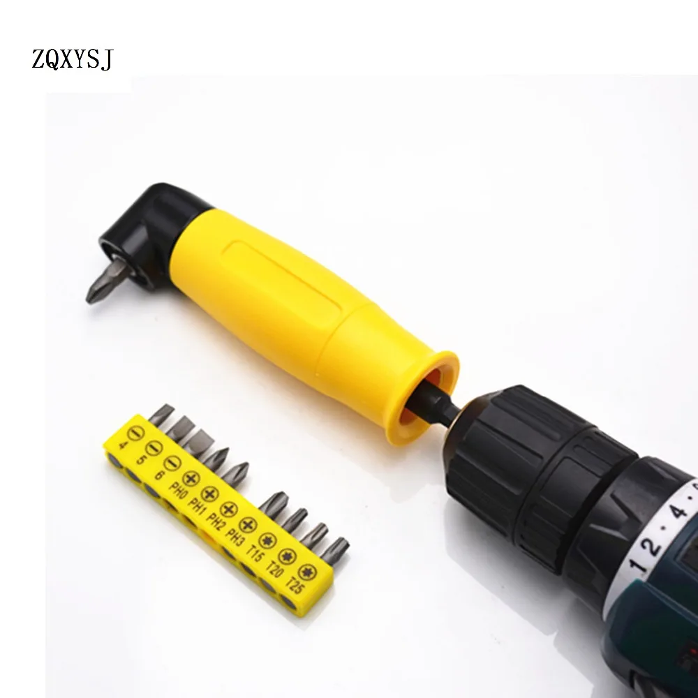 

ZQXYSJ New 90 Degree Angled Drill Chuck Right Universal Bit Corner Angle Adapter Metal Easily Locks And Releases Drill Bits