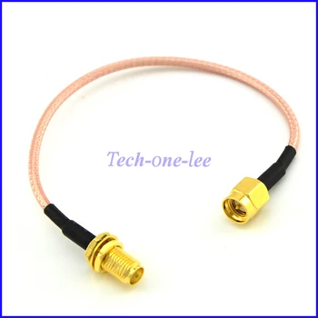 

Free shipping 10pcs/lot Extension cable SMA plug to SMA Jack bulkhead connector pigtail cable RG316 15cm