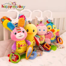 Baby Plush Stuffed Rattle Toys Stroller Hanging Animals Bed Mobile Infant Educational Toys for Children Kids