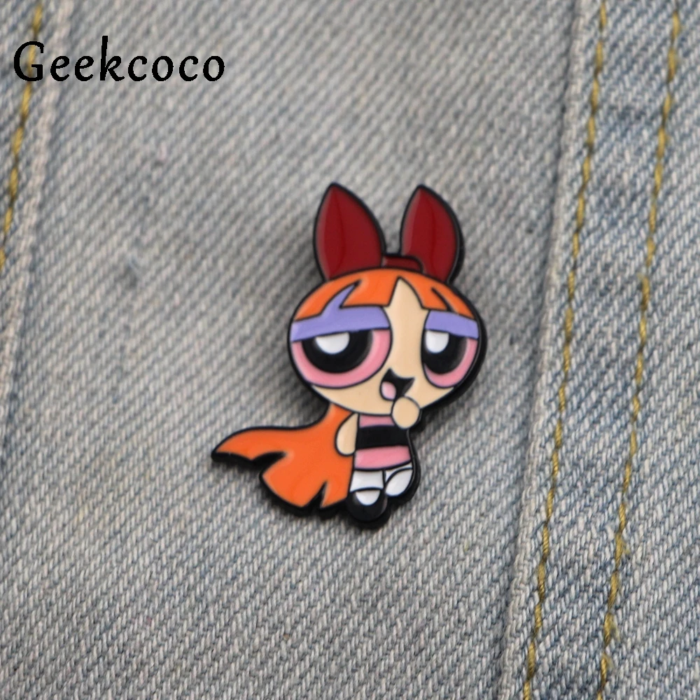 Powerpuff девушки мультфильм цинкового сплава шпильки значки para рубашка сумка Одежда Кепка рюкзак броши для обуви значок украшения J0136