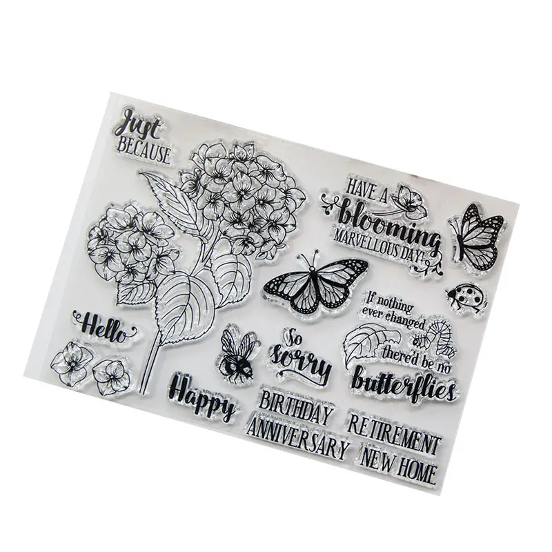 

Flower DIY Silicone Clear Stamp Cling Seal Scrapbook Embossing Album Decor Craft