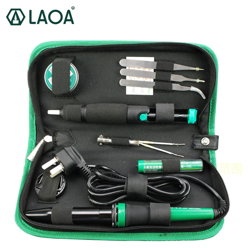 

LAOA EU/US plug 30W Electric Soldering Iron Kit Welding Gun Repair Tools with Solder Paste Tweezers Tin Wire