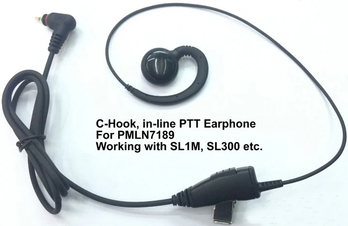 C Shape Earhook Swivel Earpiece/Earphone Headset PTT for Motorola SL300 ...