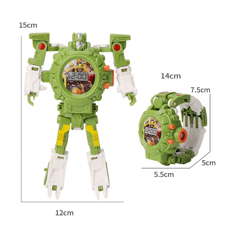 2в1 деформированные часы игрушка-проектор Светильник проектор робот Раннее Образование Развивающие игрушки Автоботы
