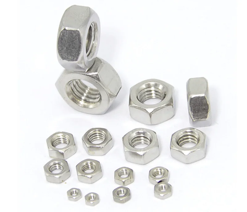 Silver Metric Thread M2 M2.5 M3 M4 M5 M6 Hex Nut Hexagon Screw Nuts Machine Part