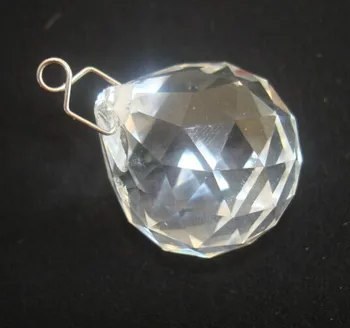

100pcs/lot 20mm crystal glass prism ball +100pcs/lot metal hook for wedding&ball chandelier garland strand free shipping