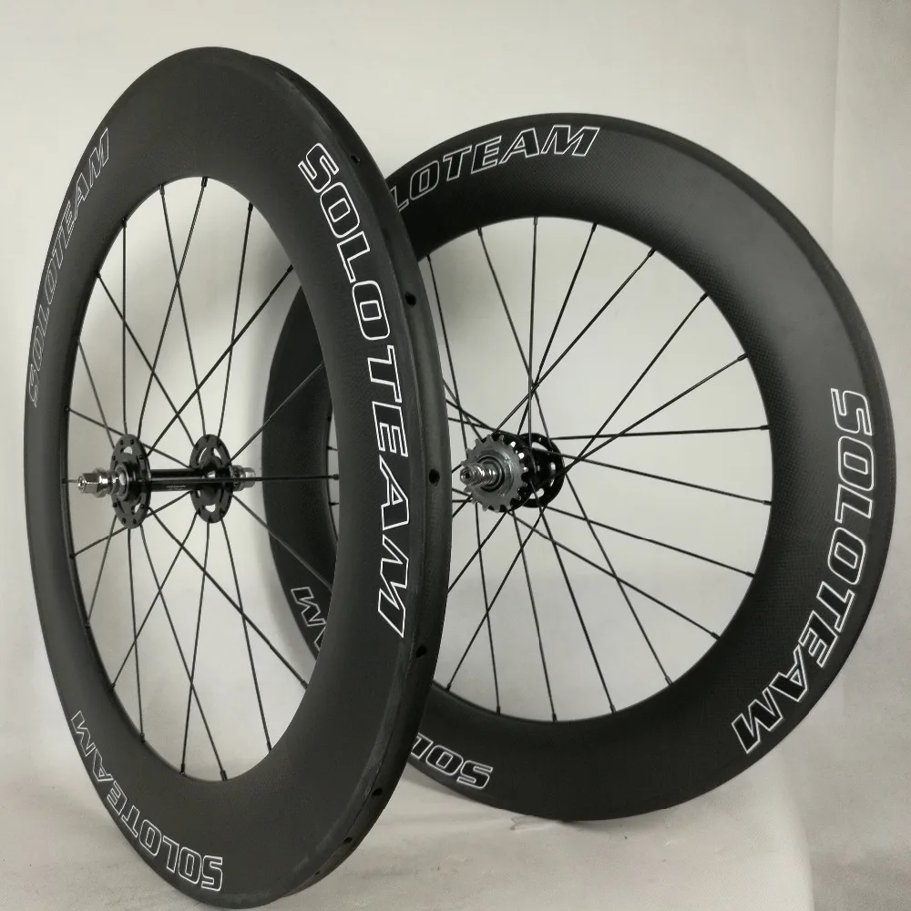 Clearance Track Fixed hubs 30mm 38mm 45mm 50mm 60mm 88mm carbon wheels 700c carbon bicycle wheels soloteam road bike carbon wheelset 3