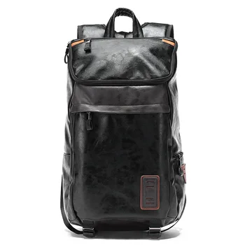 

041318 new hot man fashion leather backpack student school bag