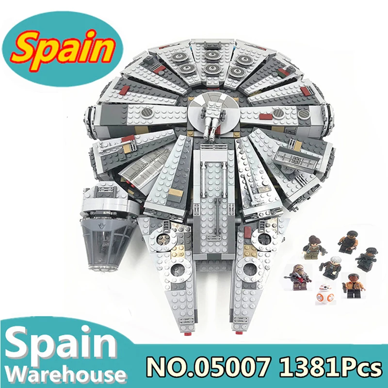 

Stock in spain 05007 05005 Force Awakens Millennium Falcon star war building blocks Legoing wars 75105 75101 with figure toys