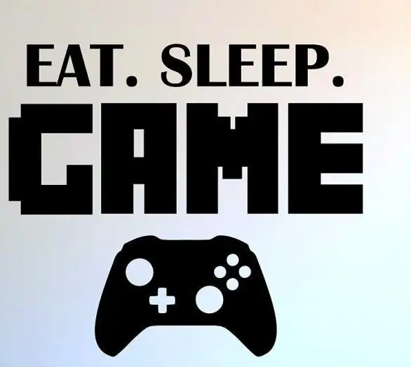 boys play room vinyl wall decal eat sleep game version lettering
