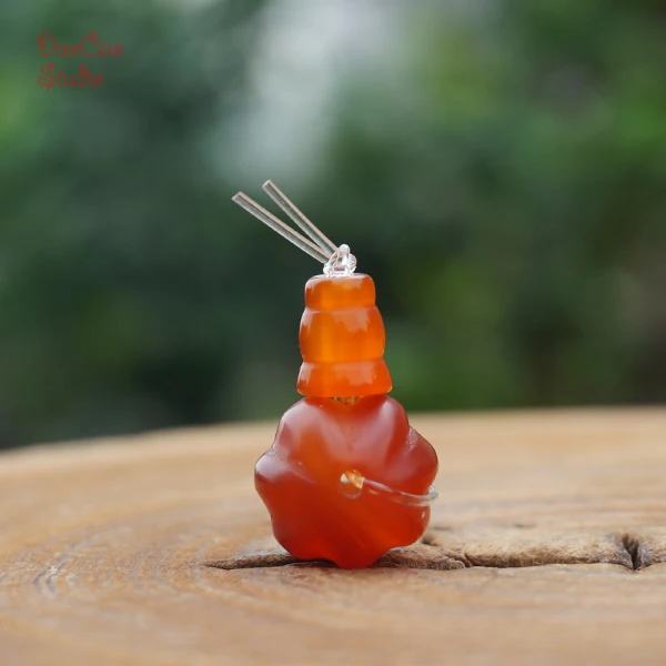 

14mm Red Agate Guru Bead Pumpkin Stone Guru Beads Mala Beads Japa Mala Bracelet Jewellry Findings DIY Accessories