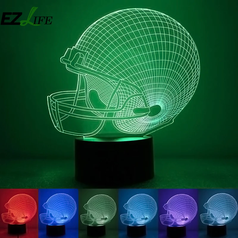 7 Colors LED Lamp Dalla Cowboy USB Light Novelty Pittsburgh Football Helmet RGB LED Night Light